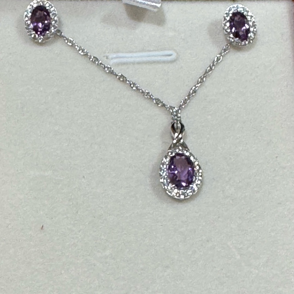 Elegant Silver and Purple Jewelry Set